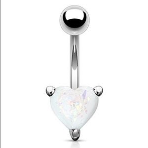 Stunning Heart of the Ocean Heart Opal Belly Rings